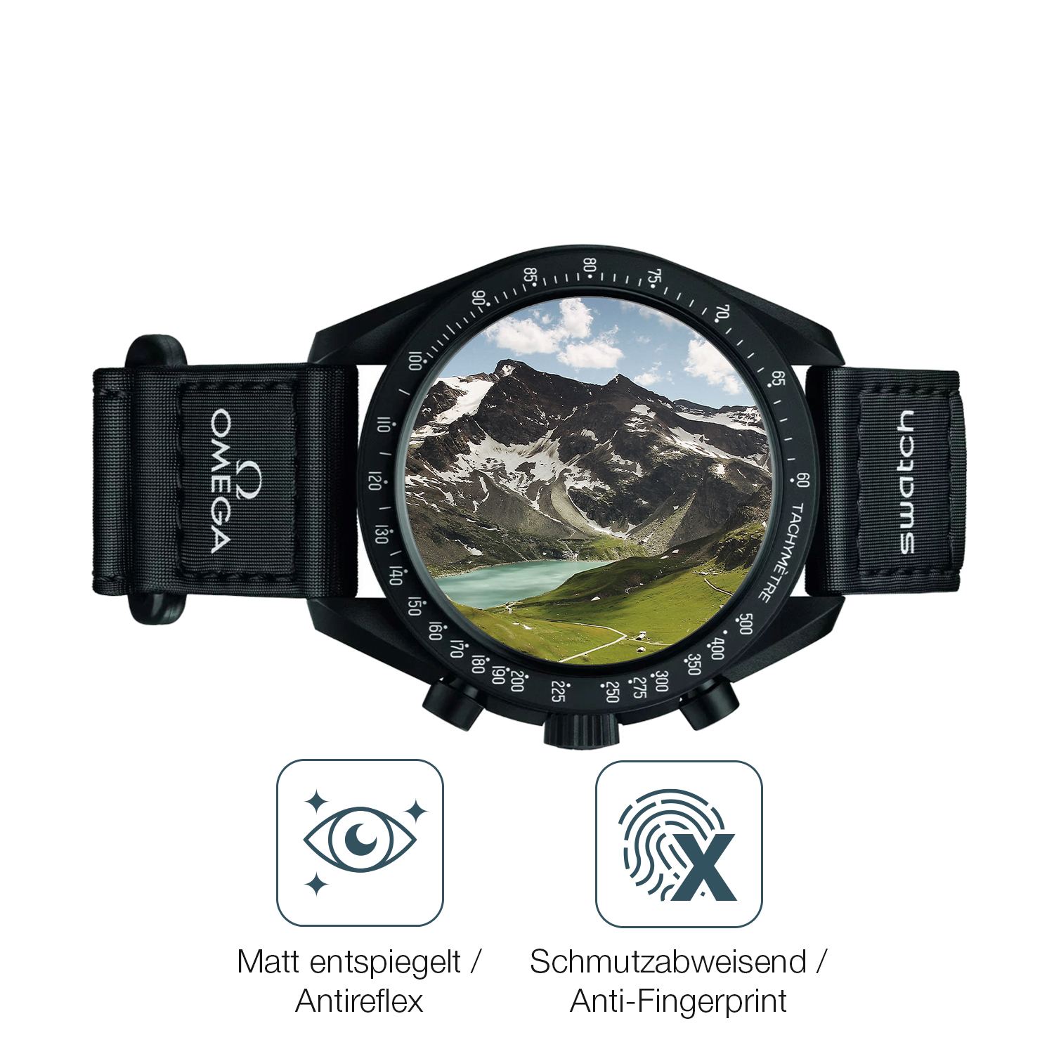9H Hartbeschichtete, flexible Folie passend zugeschnitten für Omega x Swatch Speedmaster Moonswatch