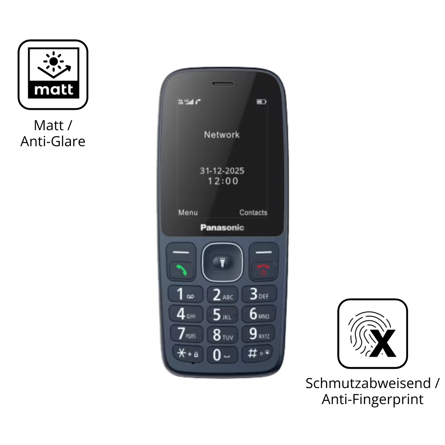 9H Hartbeschichtete, flexible Folie passend zugeschnitten für Panasonic KX-TF400