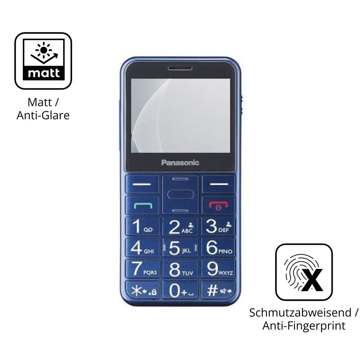 9H Hartbeschichtete, flexible Folie passend zugeschnitten für Panasonic KX-TU155