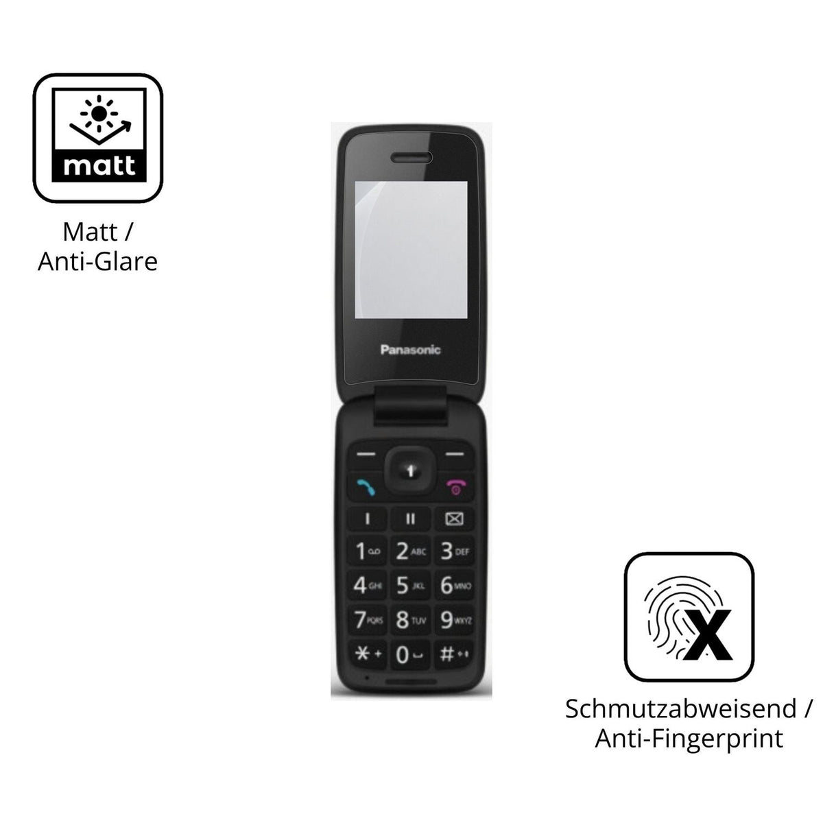 9H Hartbeschichtete, flexible Folie passend zugeschnitten für Panasonic KX-TU410