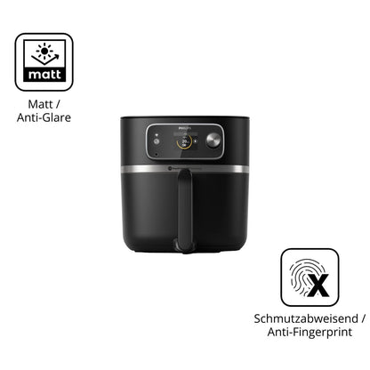 9H Hartbeschichtete, flexible Folie passend zugeschnitten für Philips Airfryer HD9880/90