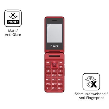 9H Hartbeschichtete, flexible Folie passend zugeschnitten für Philips Xenium E2601