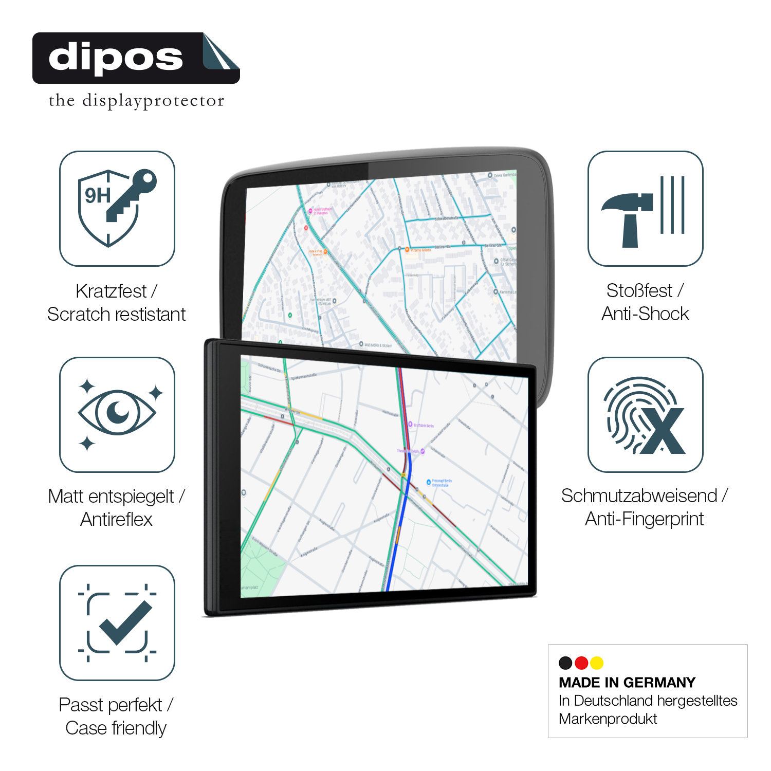 9H Hartbeschichtete, flexible Folie passend zugeschnitten für Podofo Motorrad Carplay 7