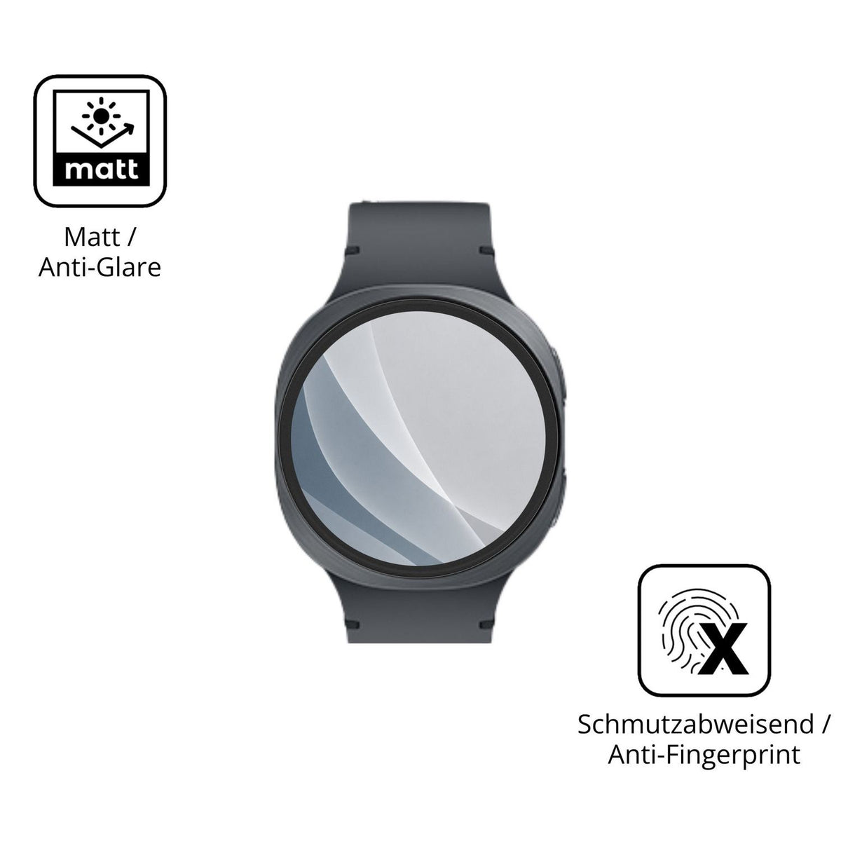 9H Hartbeschichtete, flexible Folie passend zugeschnitten für Samsung Galaxy Watch 8 40mm