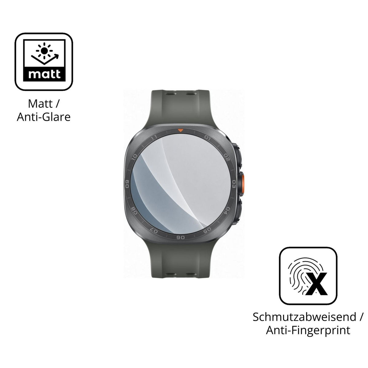 9H Hartbeschichtete, flexible Folie passend zugeschnitten für Samsung Galaxy Watch Ultra 2