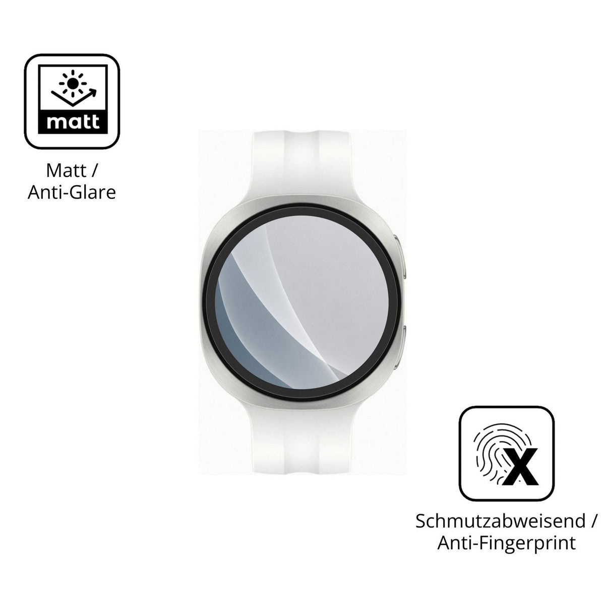 9H Hartbeschichtete, flexible Folie passend zugeschnitten für Samsung Galaxy Watch9 40mm