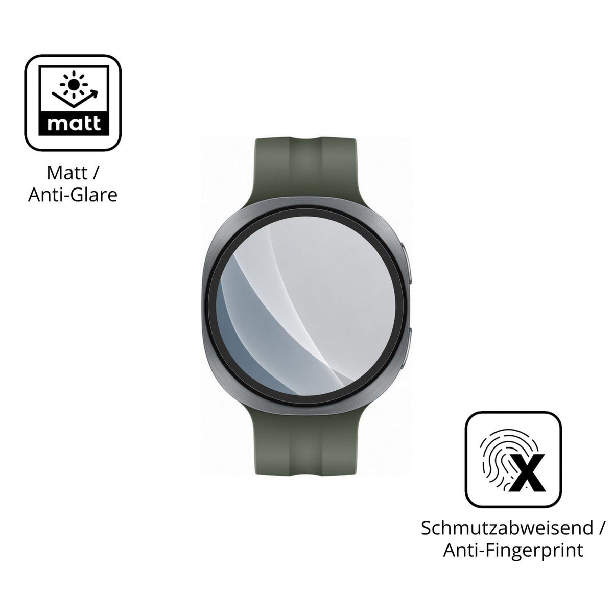 9H Hartbeschichtete, flexible Folie passend zugeschnitten für Samsung Galaxy Watch9 44mm