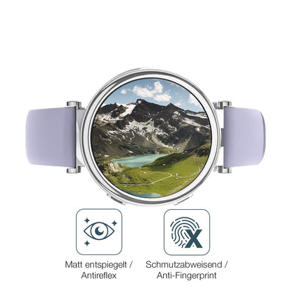 9H Hartbeschichtete, flexible Folie passend zugeschnitten für Sanorum 1.27 Zoll Smartwatch