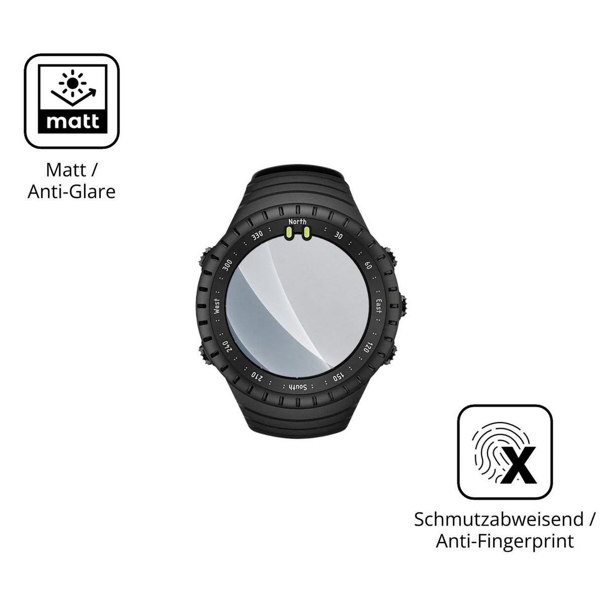 9H Hartbeschichtete, flexible Folie passend zugeschnitten für Suunto Core 2