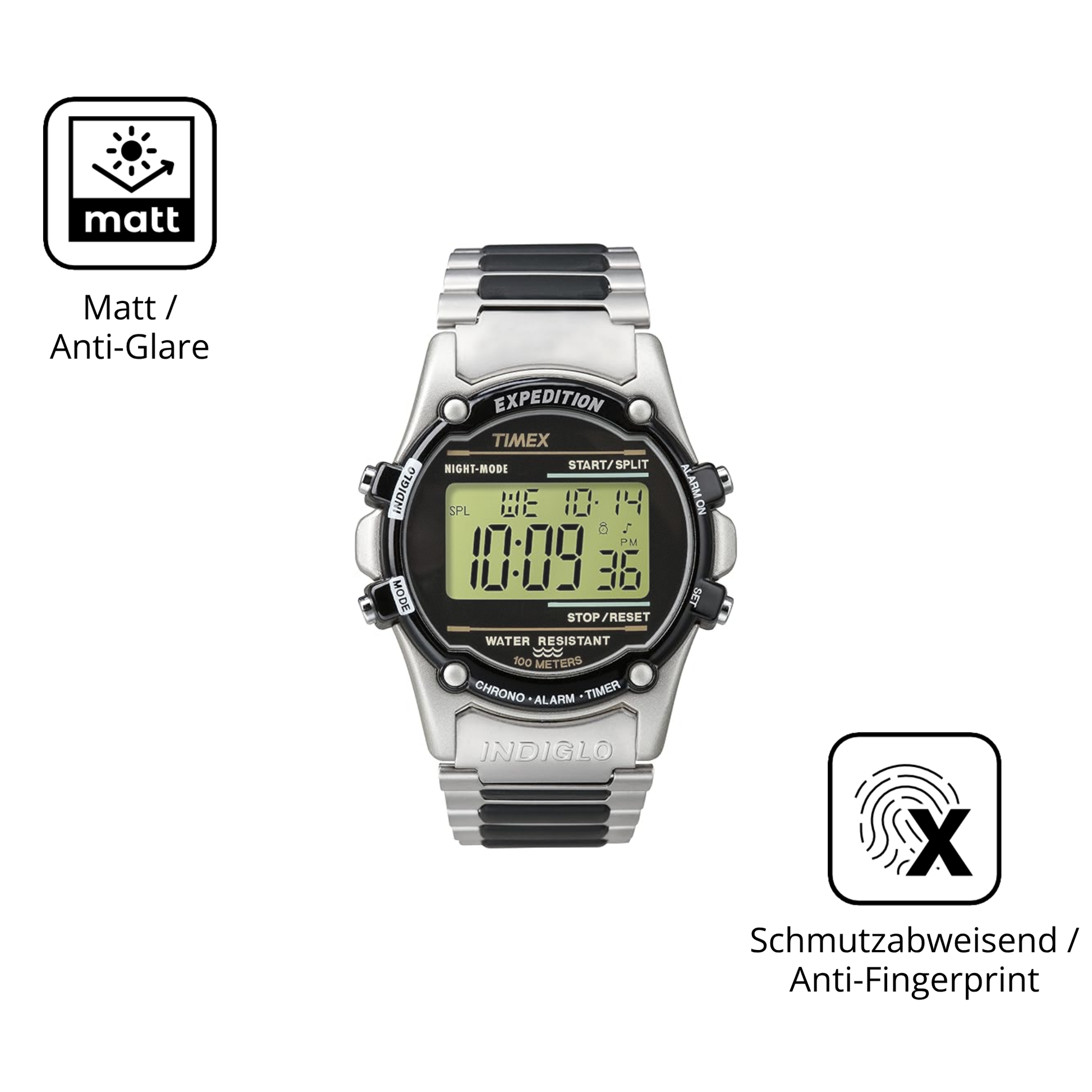 9H Hartbeschichtete, flexible Folie passend zugeschnitten für Timex Expedition Atlantis