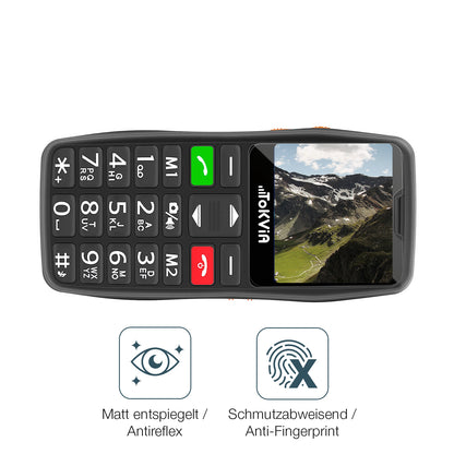 9H Hartbeschichtete, flexible Folie passend zugeschnitten für Tokvia Seniorenhandy