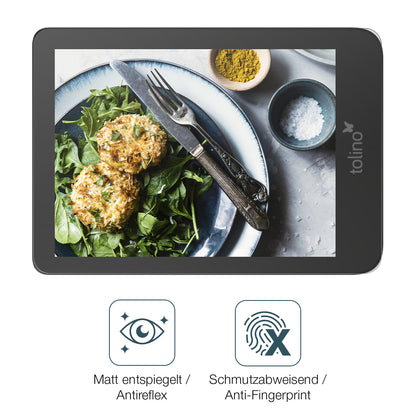 9H Hartbeschichtete, flexible Folie passend zugeschnitten für Tolino Shine 4 / 5