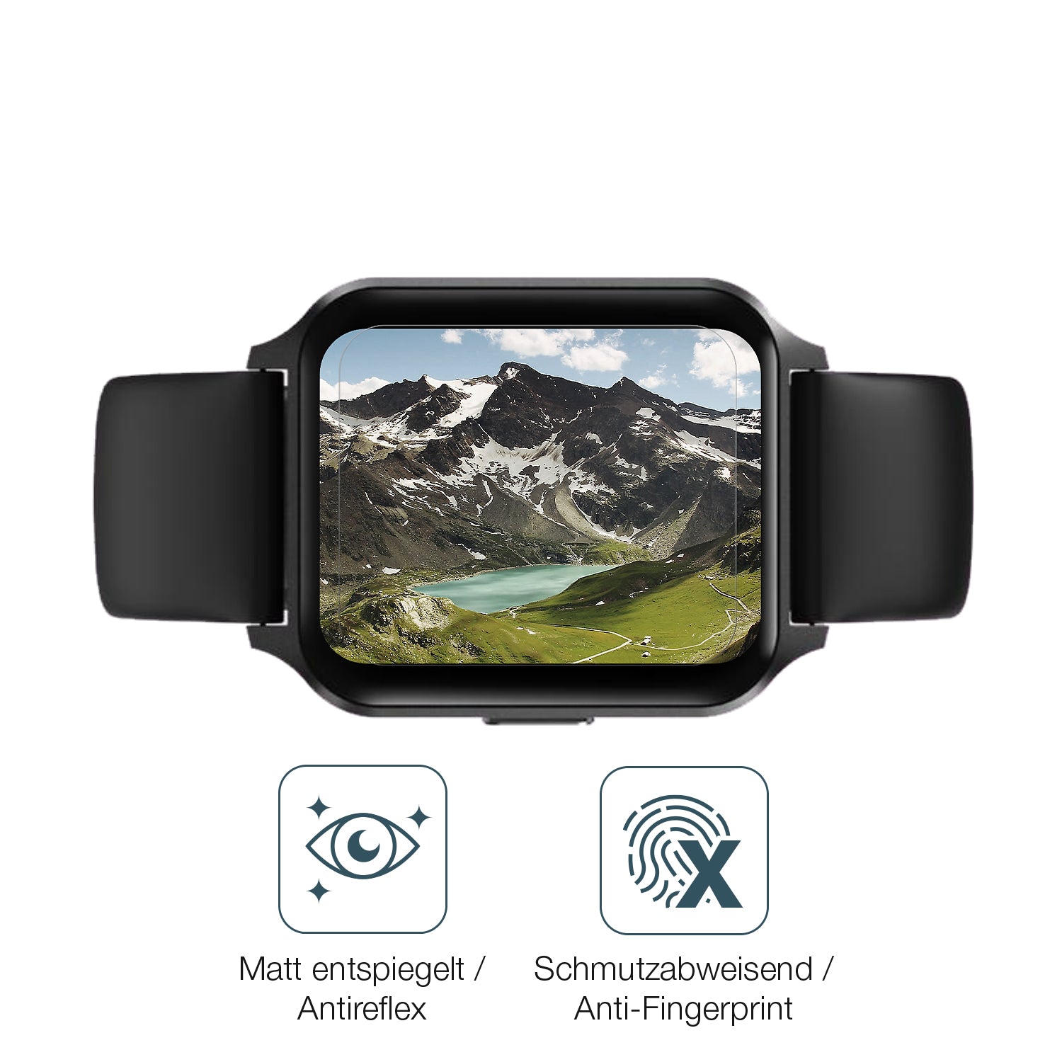 9H Hartbeschichtete, flexible Folie passend zugeschnitten für Touchelex 1,52 Zoll Smartwatch