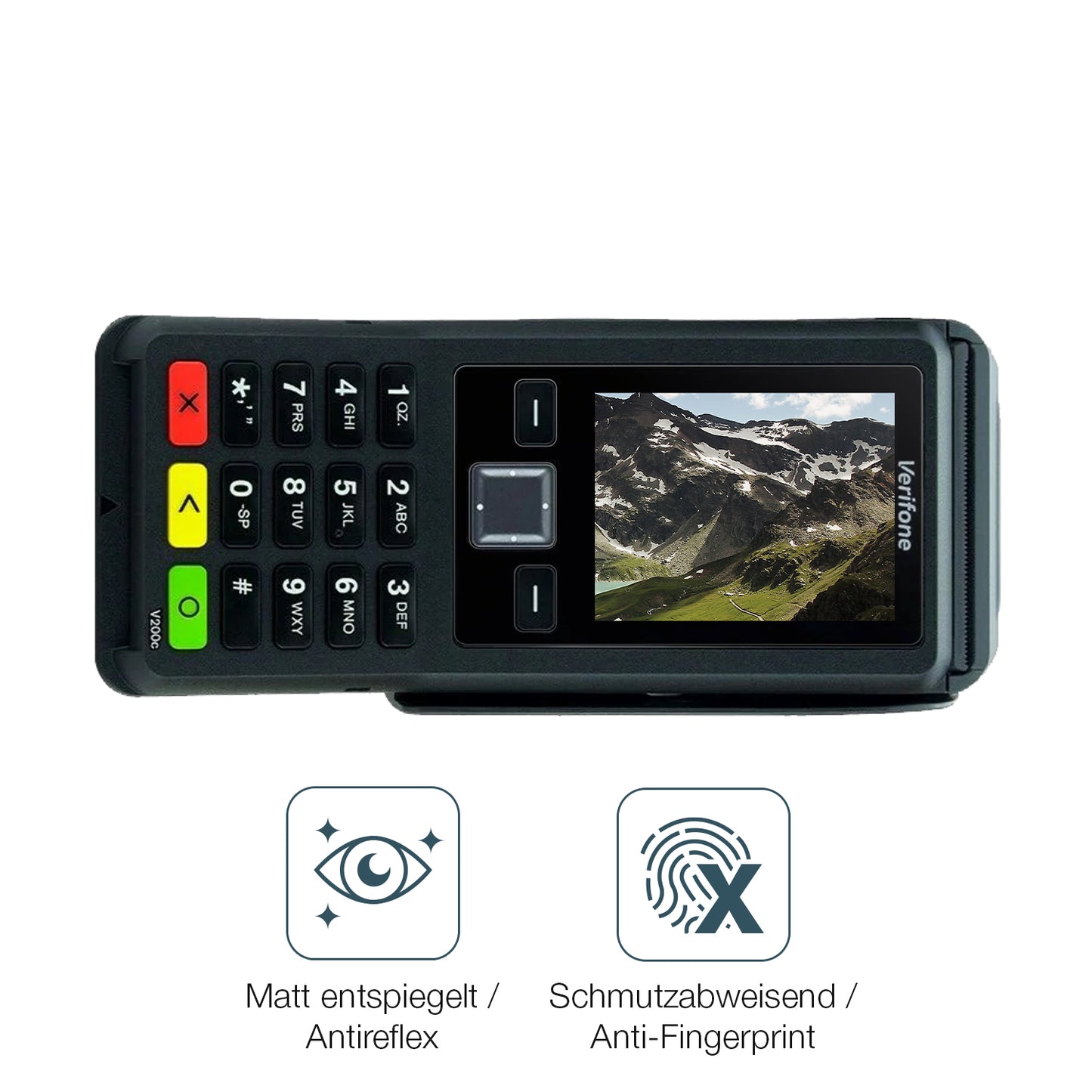 9H Hartbeschichtete, flexible Folie passend zugeschnitten für Verifone V200c