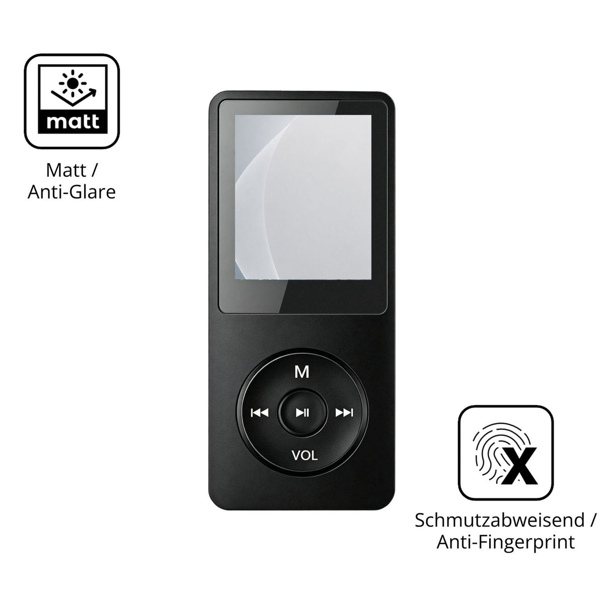 9H Hartbeschichtete, flexible Folie passend zugeschnitten für Witfoam SHD151 MP3-Player