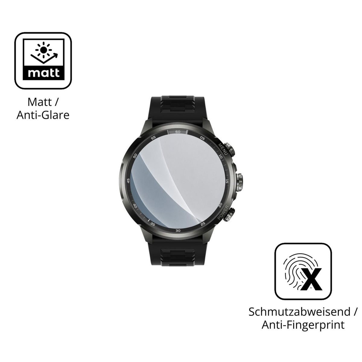 9H Hartbeschichtete, flexible Folie passend zugeschnitten für Xiaomi Black Shark Watch X Pro