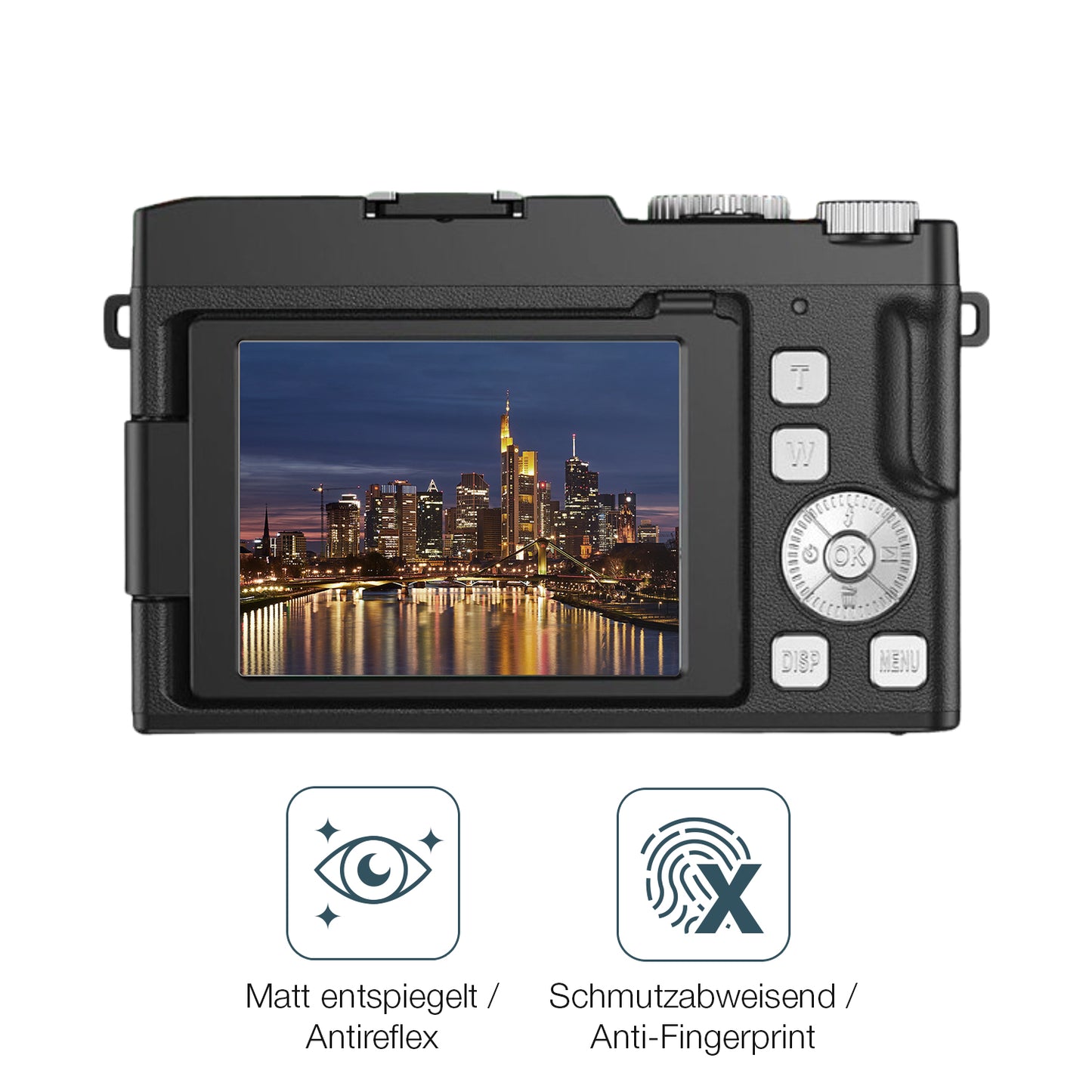 9H Hartbeschichtete, flexible Folie passend zugeschnitten für YiFuar 075bk Digitalkamera