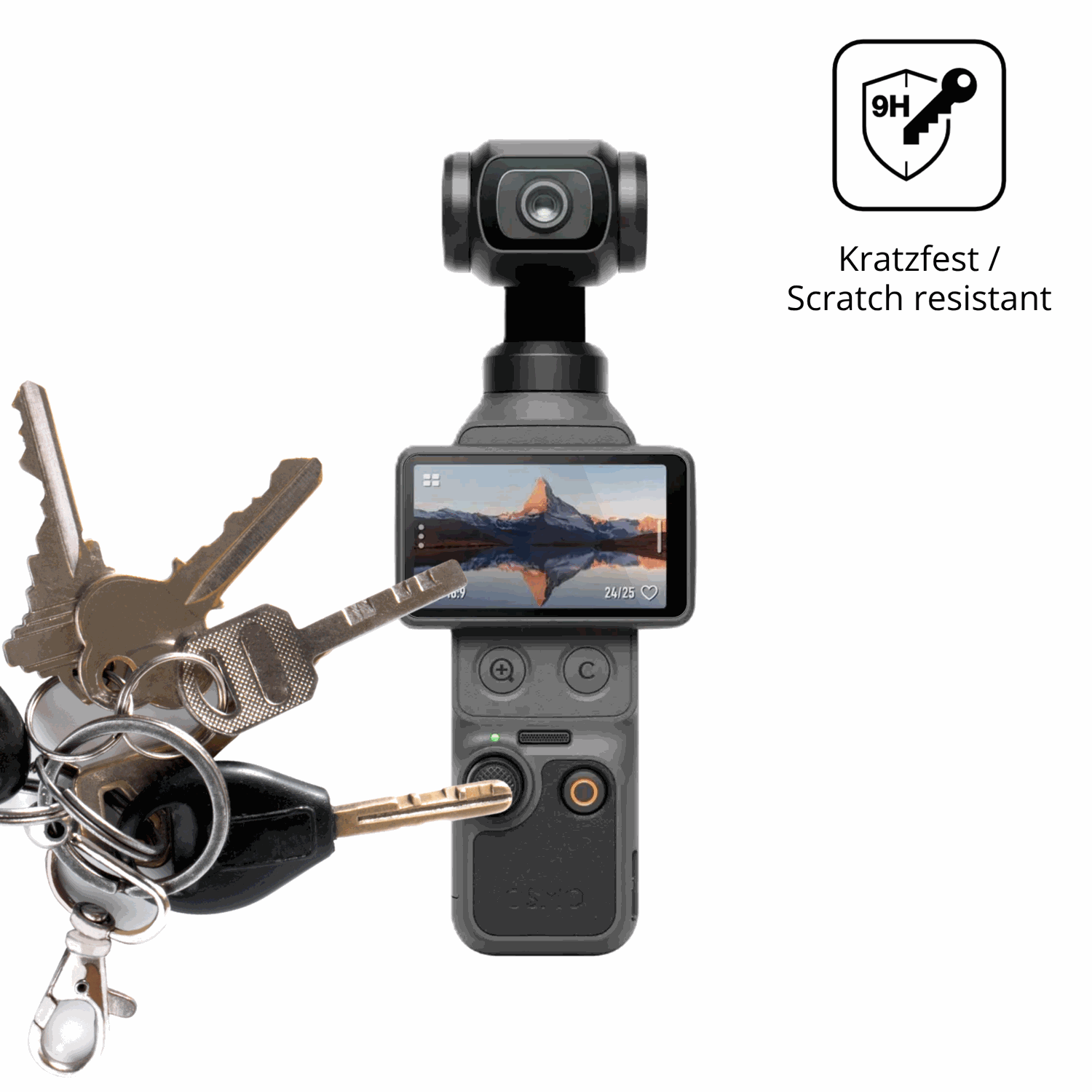 dipos Displayschutz für DJI Osmo Pocket 4, transparente Oberfläche, perfekte Passform auch für die Rundungen
