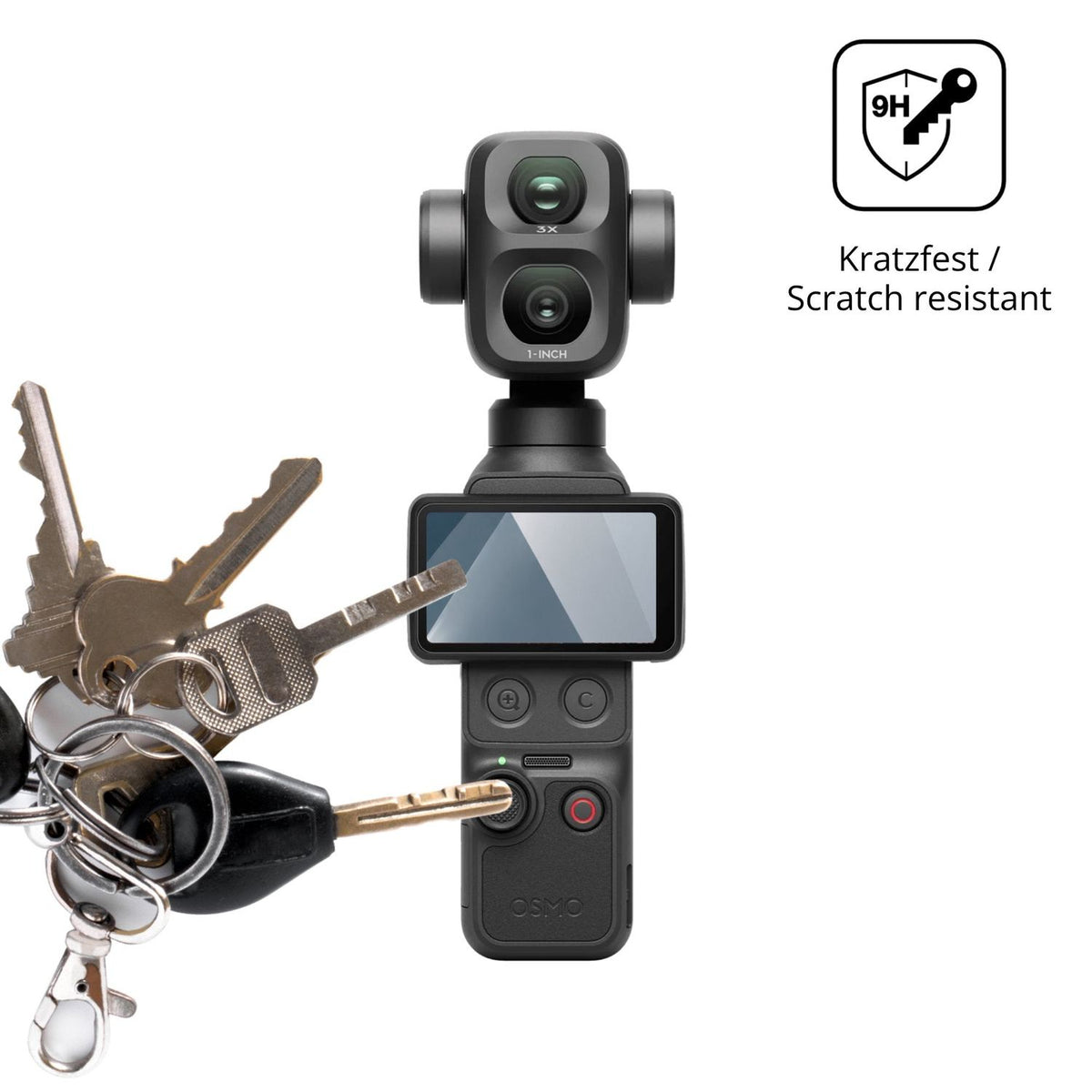 dipos Displayschutz für DJI Osmo Pocket 4P, transparente Oberfläche, perfekte Passform auch für die Rundungen