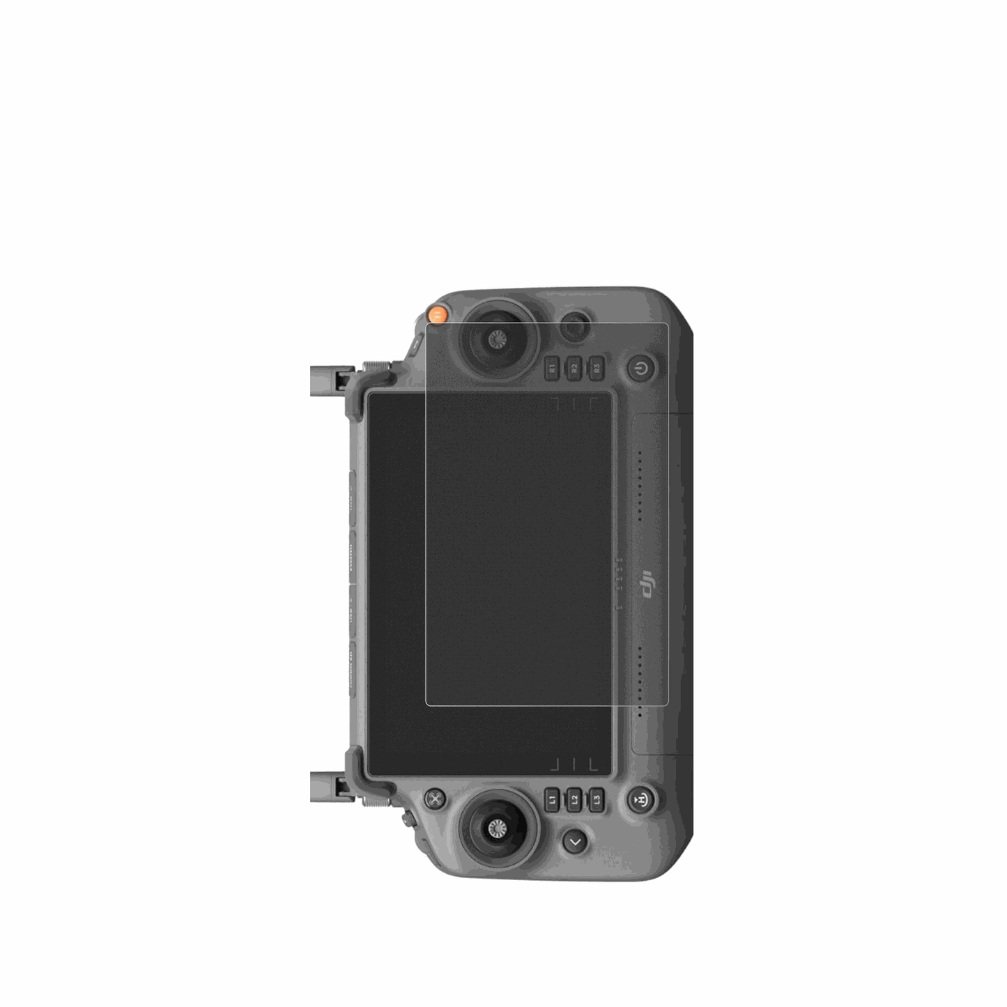 DJIInspire 3 RC Plus mit aufgebrachtem dipos Displayschutz, der seitliche Einblicke blockiert
