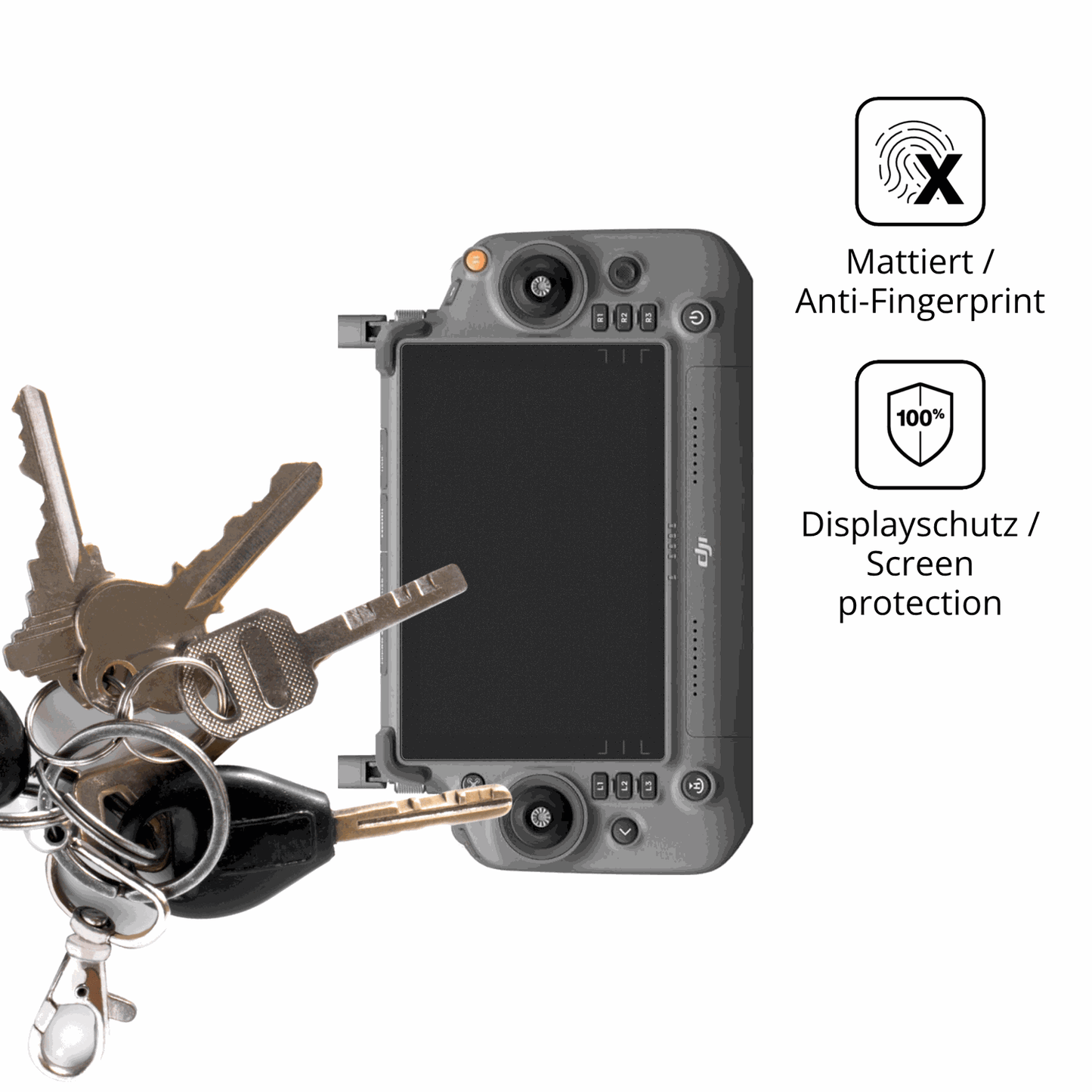 dipos Displayschutz für DJI Inspire 3 RC Plus, mattierte Oberfläche, Blickschutzfilter und perfekter Passform