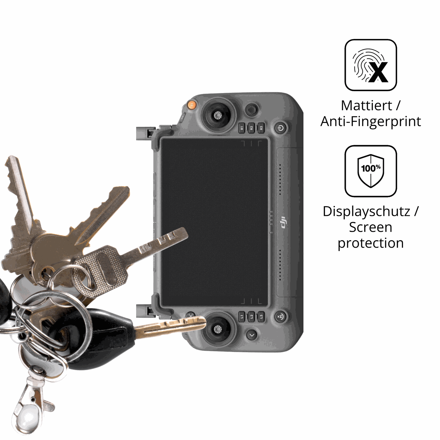 dipos Displayschutz für DJI Inspire 3 RC Plus, mattierte Oberfläche, Blickschutzfilter und perfekter Passform