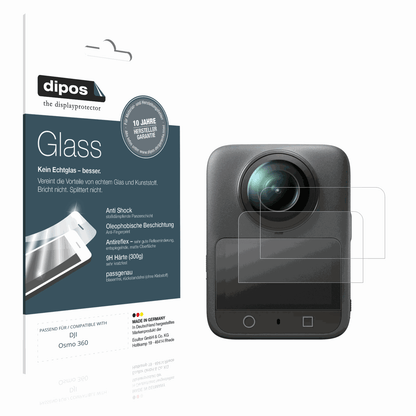 Matte Displayschutzfolie von dipos passend für DJI Osmo 360, 9H kratzfest und blasenfrei montiert