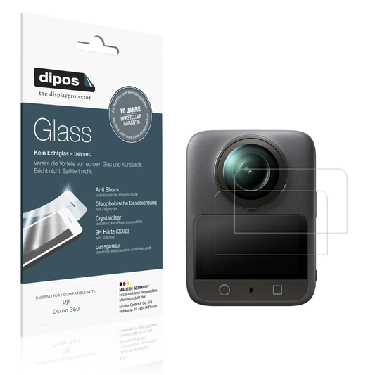 Klare Displayschutzfolie von dipos passend für DJI Osmo 360, 9H kratzfest und blasenfrei montiert