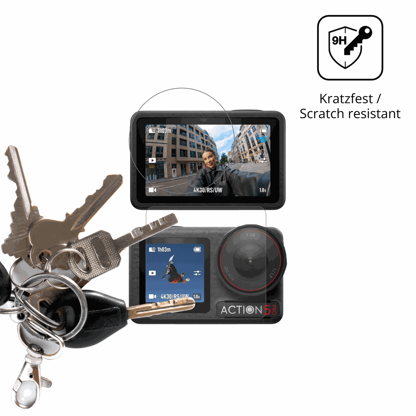 dipos Displayschutz für DJI Osmo Action 5 Pro, mattierte Oberfläche, robuste Festigkeit und perfekte Passform