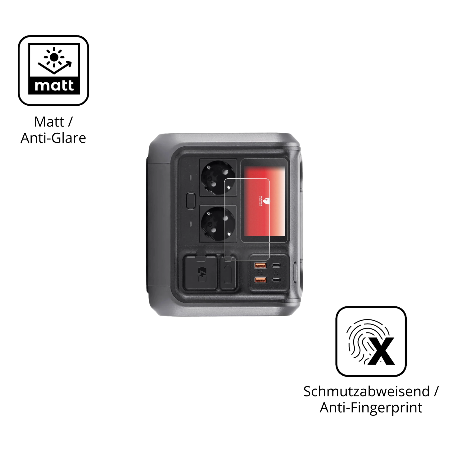 Dünne und entspiegelnde Folie passend zugeschnitten für DJI Power 500