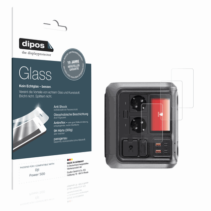 Matte Displayschutzfolie von dipos passend für DJI Power 500, 9H kratzfest und blasenfrei montiert