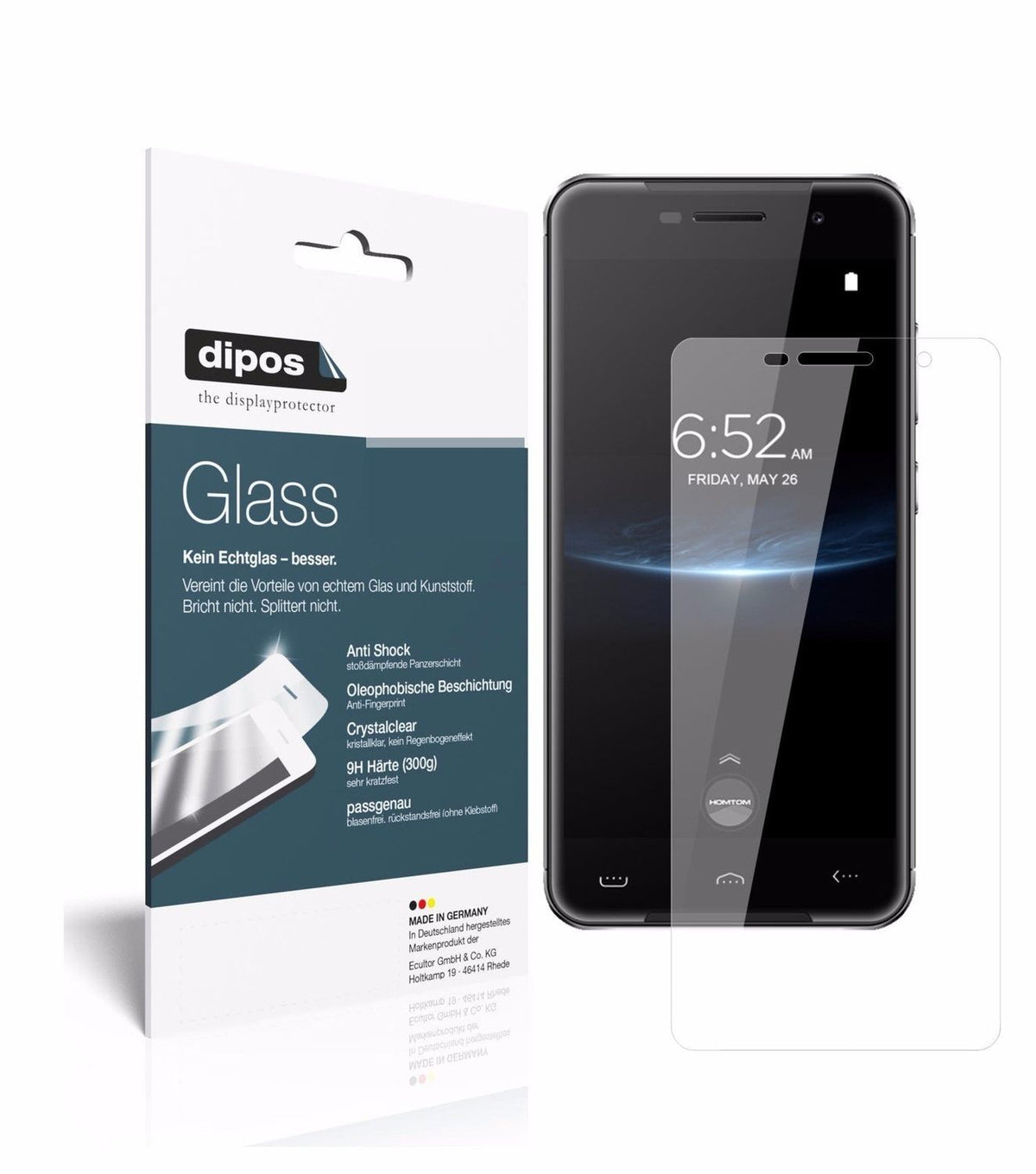 1x 9H Schutzfolie für HOMTOM HT37 Pro Panzerfolie
