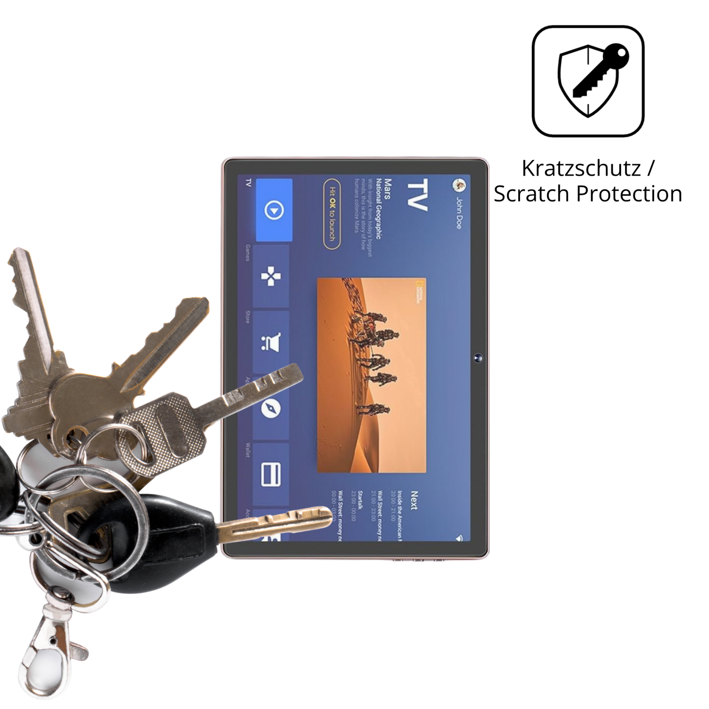 Schutz gegen Kratzer auf dem Dmoao D3 10 Zoll Glas durch Schlüssel oder Ähnliches