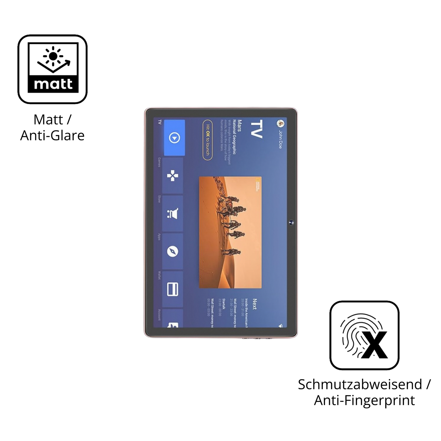 Dünne und entspiegelnde Folie passend zugeschnitten für Dmoao D3 10 Zoll