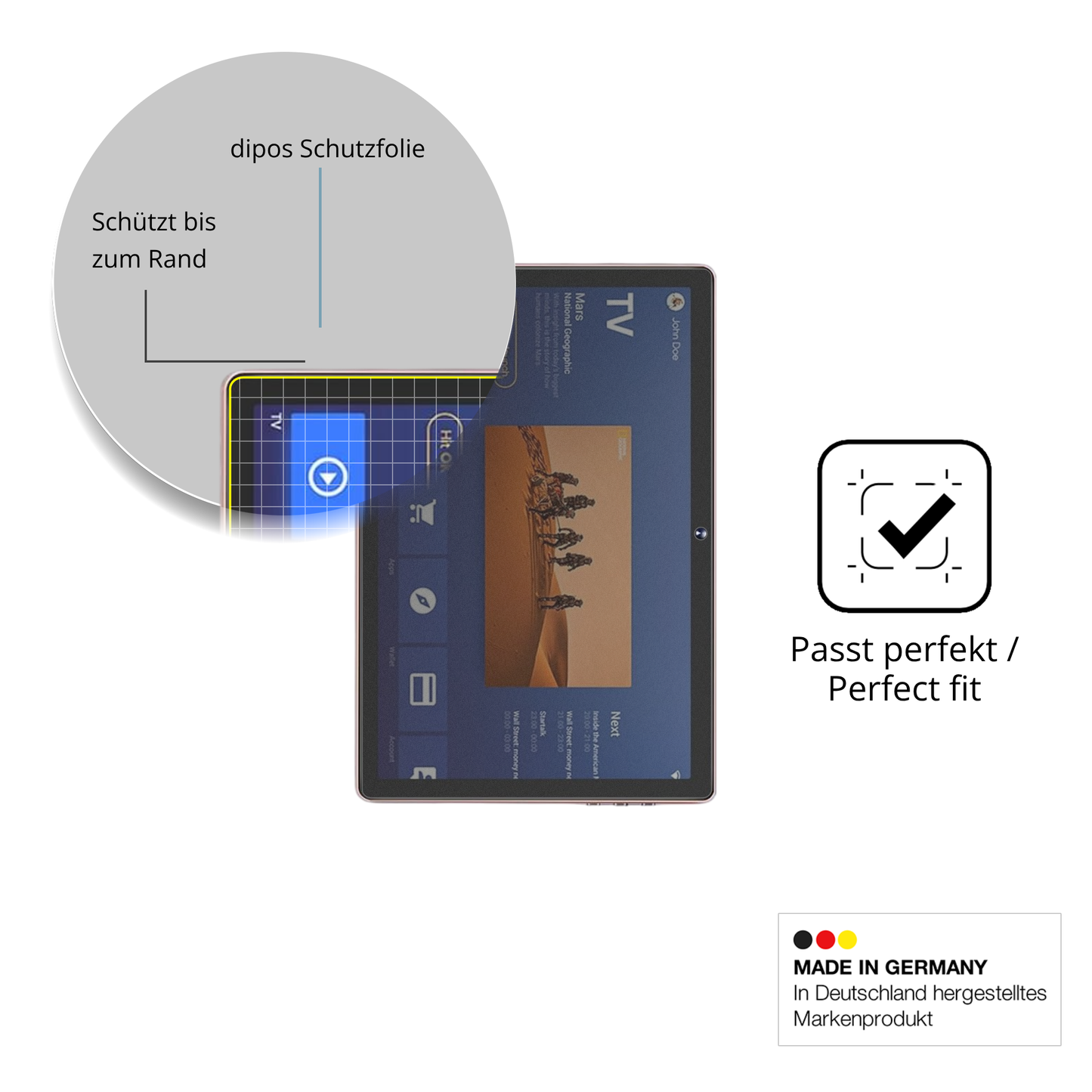 Schutz gegen Kratzer auf dem Dmoao D3 10 Zoll Glas durch Schlüssel oder Ähnliches