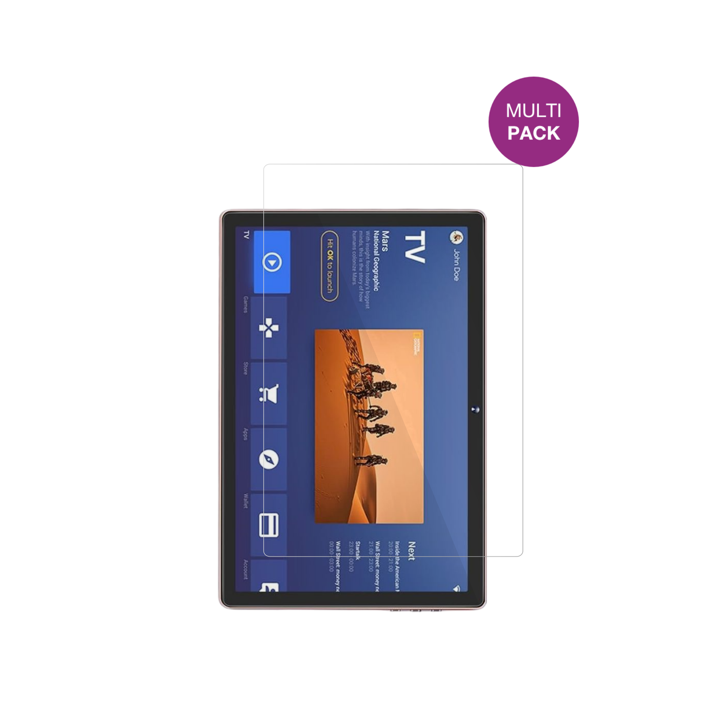 DmoaoD3 10 Zoll mit aufgebrachter dipos Displayschutzfolie, glasklare Darstellung ohne Einschränkungen