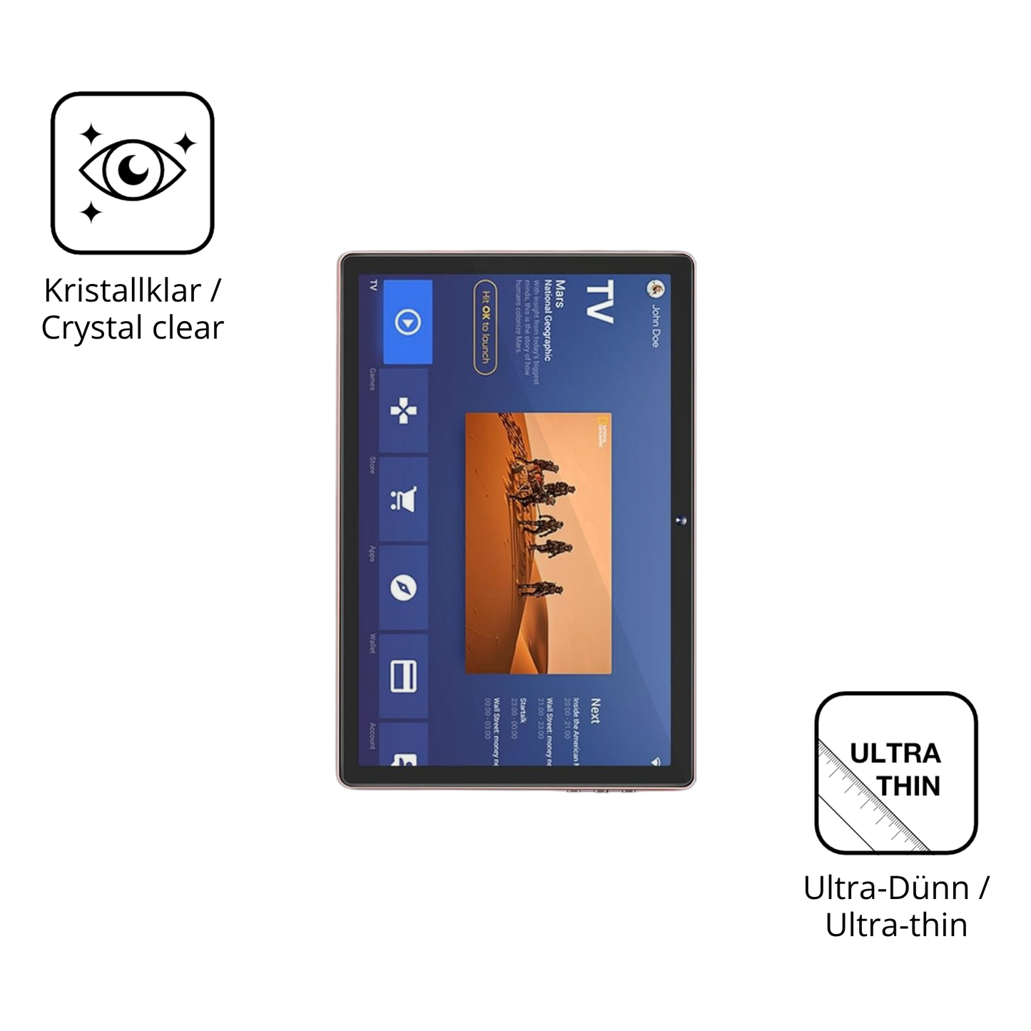 Dünne und klare Folie passend zugeschnitten für Dmoao D3 10 Zoll
