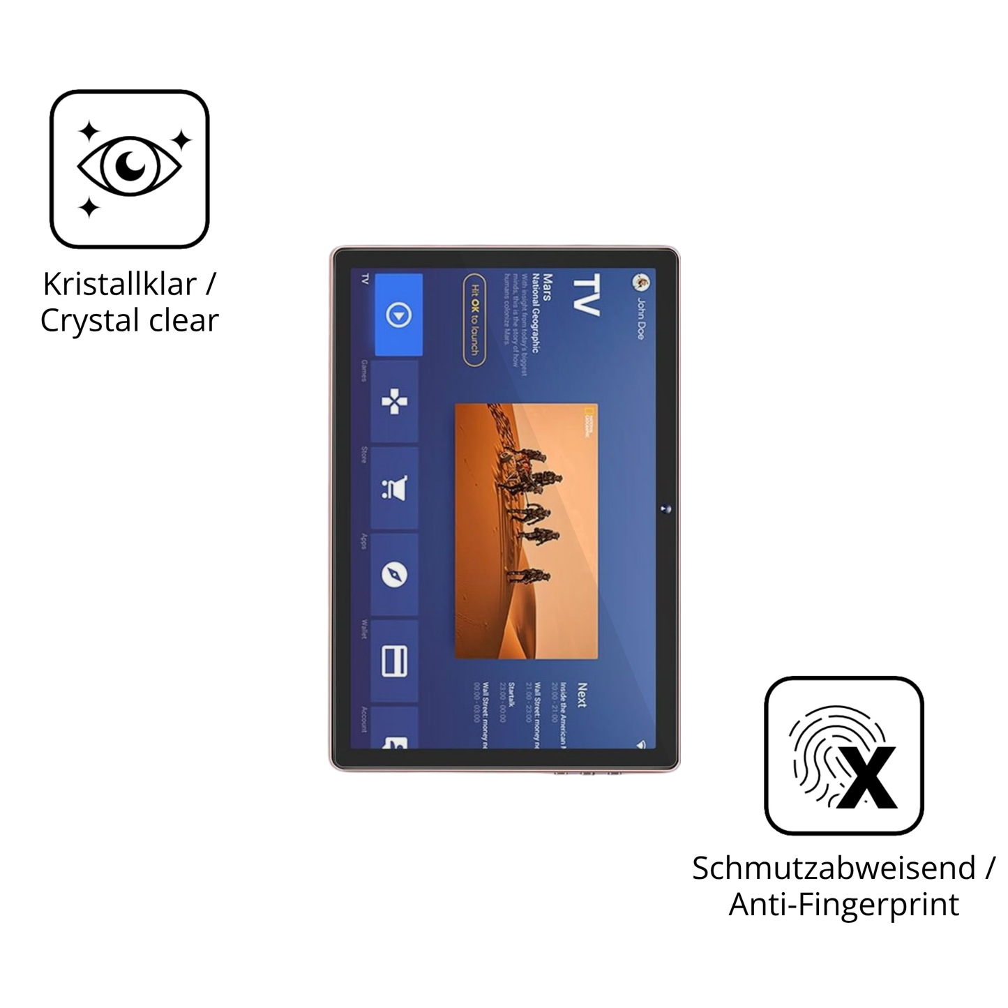 Flexible TPU-Folie passend zugeschnitten für Dmoao D3 10 Zoll, vollständige Abdeckung