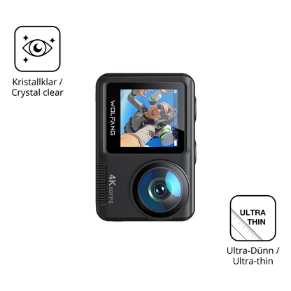 Dünne und klare Folie passend zugeschnitten für DoeDoefong 4K Action Cam