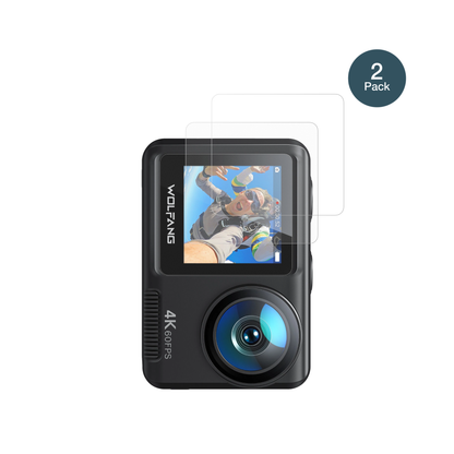 DoeDoefong4K Action Cam mit aufgebrachter dipos Panzerfolie, die lästige Fingerabdrücke minimiert