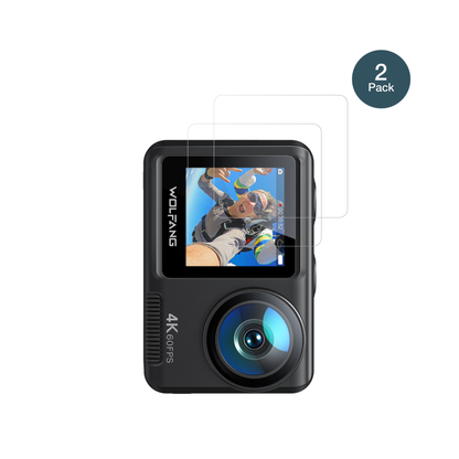 DoeDoefong4K Action Cam mit aufgebrachter dipos Flex Schutzfolie, glasklare Darstellung ohne Einschränkungen