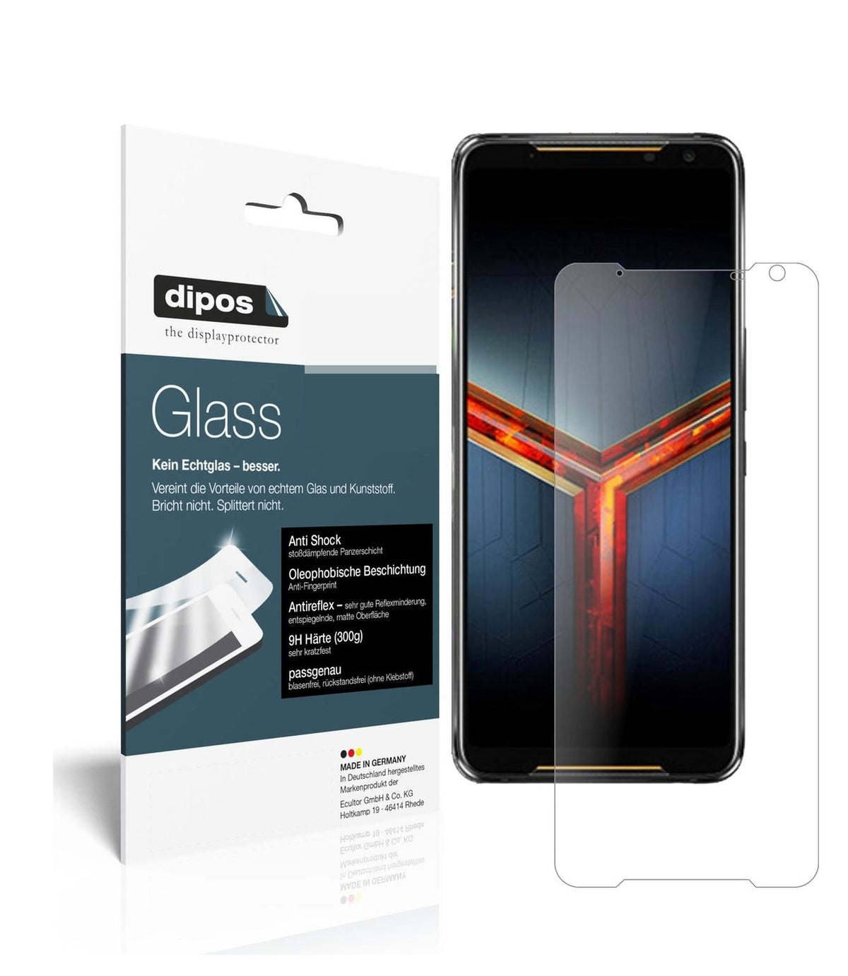 1x 9H Schutzfolie matt für Asus ROG Phone 2 Panzerfolie