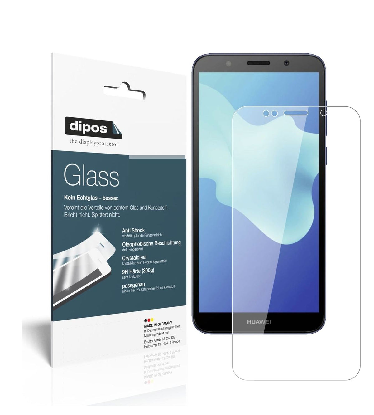 1x 9H Schutzfolie für Huawei Y5 2018 Panzerfolie