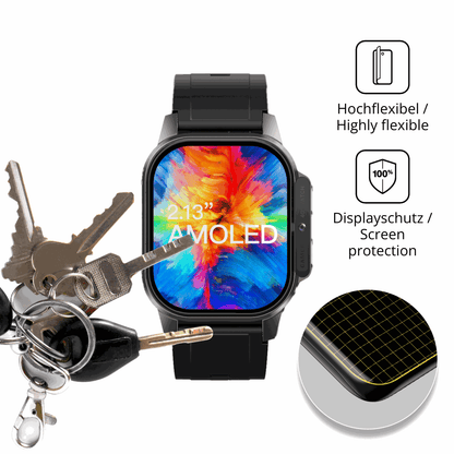 dipos Displayschutz für Domino Watch DM62, transparente Oberfläche, geringe Dicke und perfekte Passform