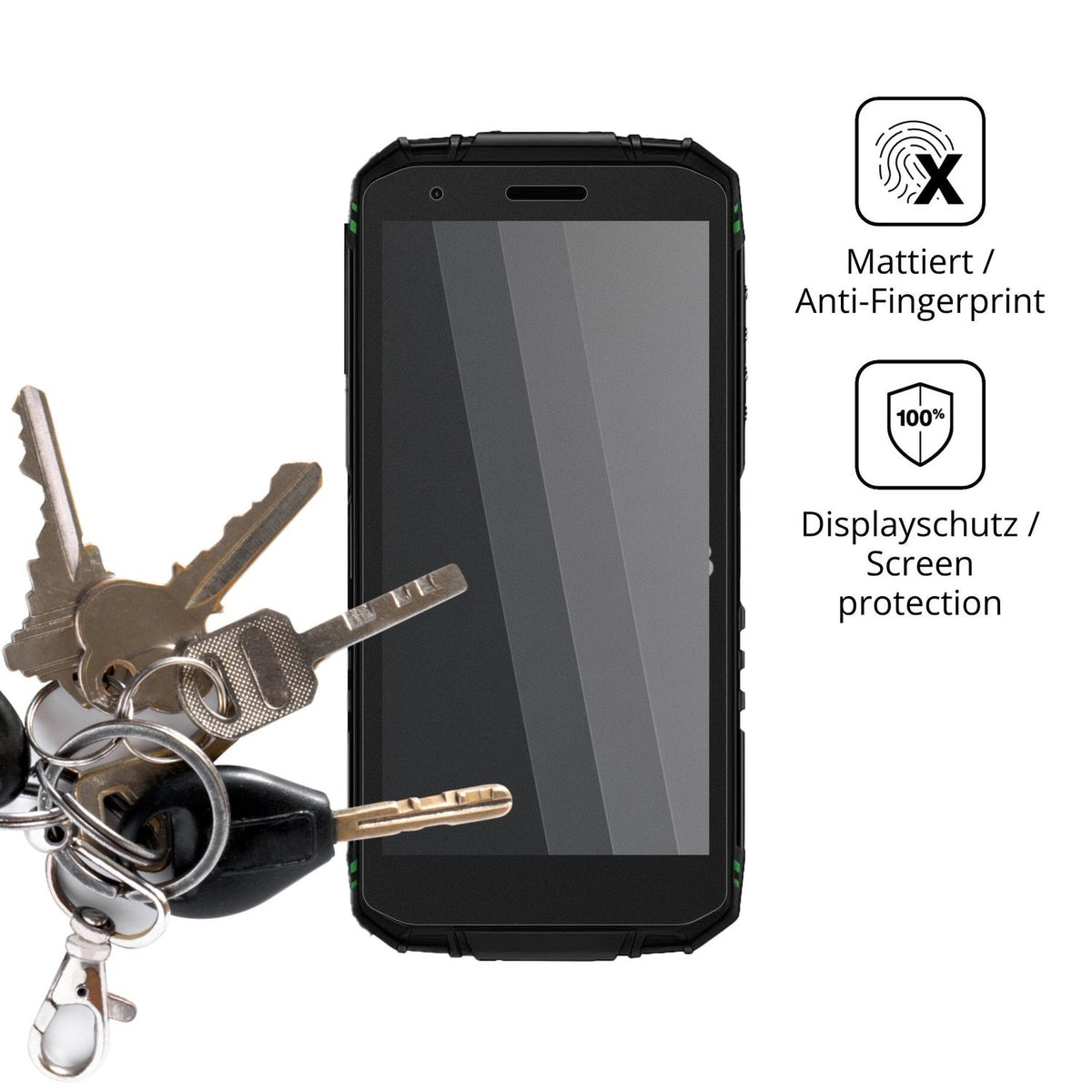 dipos Displayschutz für Doogee Fire 3 Pro, mattierte Oberfläche, Blickschutzfilter und perfekter Passform
