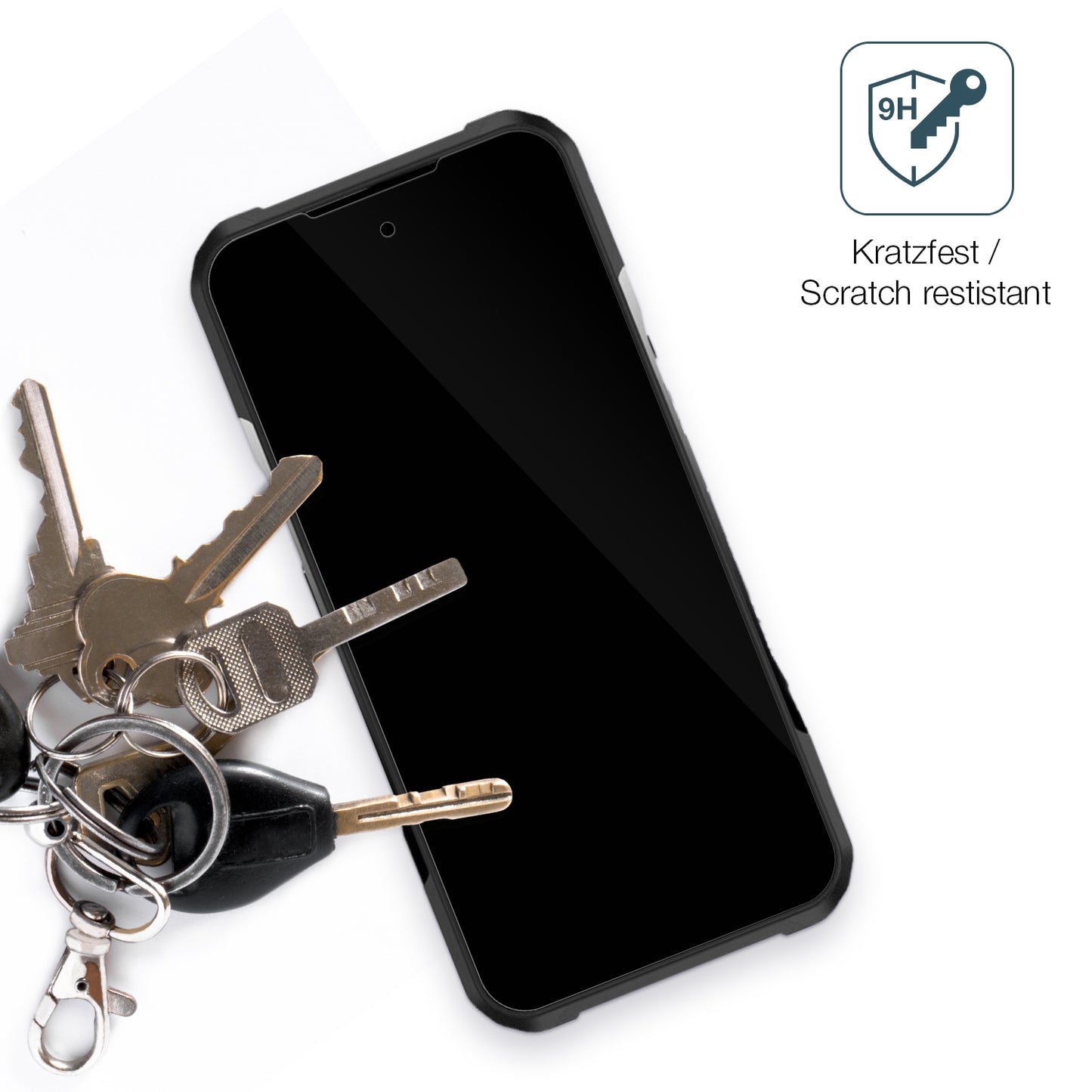dipos Displayschutz für Doogee Fire 6 Power Outdoor, transparente Oberfläche, perfekte Passform auch für die Rundungen