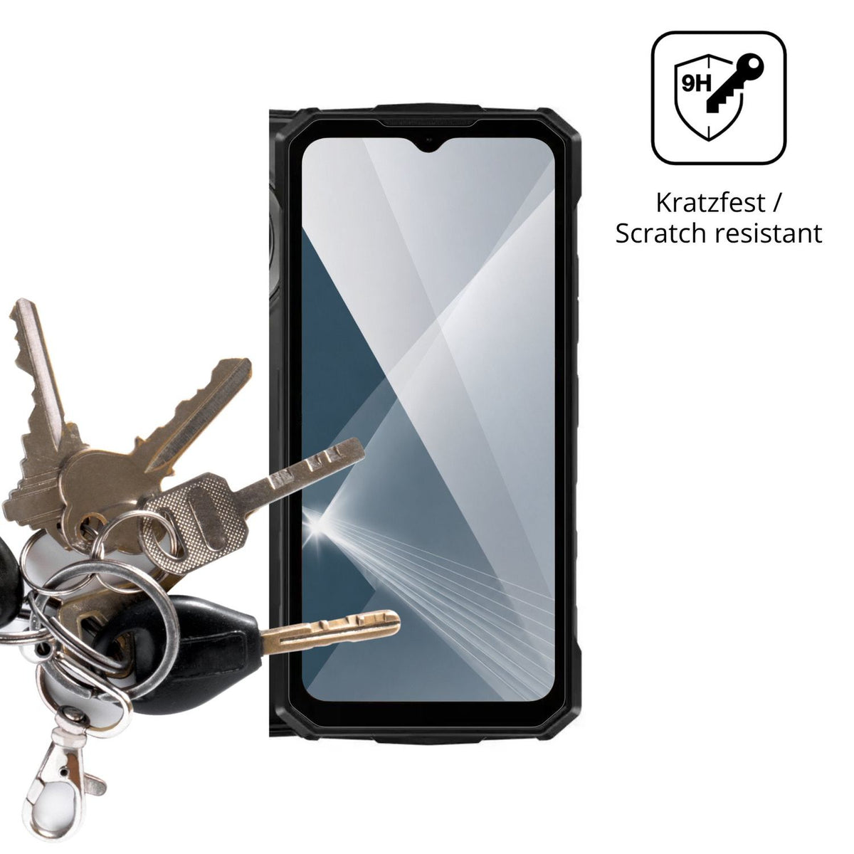 dipos Displayschutz für Doogee Fire 7 Max, transparente Oberfläche, perfekte Passform auch für die Rundungen