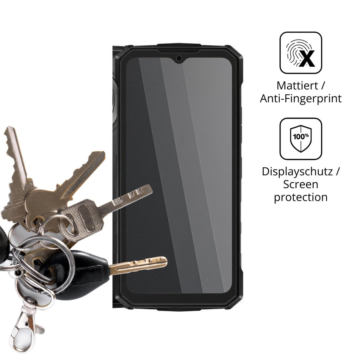 dipos Displayschutz für Doogee Fire 7 Max, mattierte Oberfläche, Blickschutzfilter und perfekter Passform