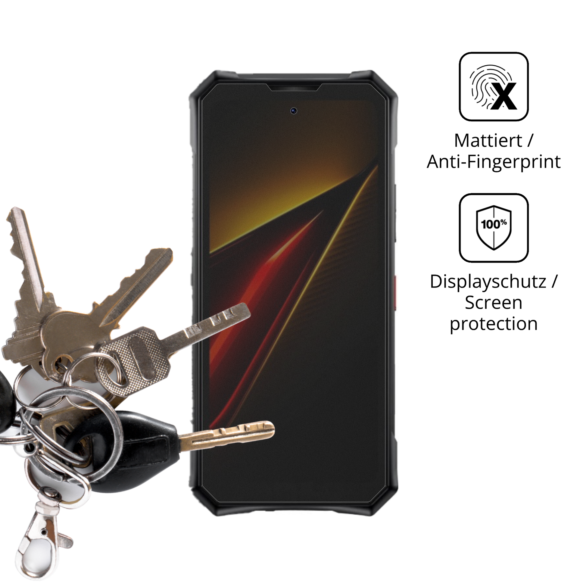 dipos Displayschutz für Doogee S300 Pro, mattierte Oberfläche, Blickschutzfilter und perfekter Passform