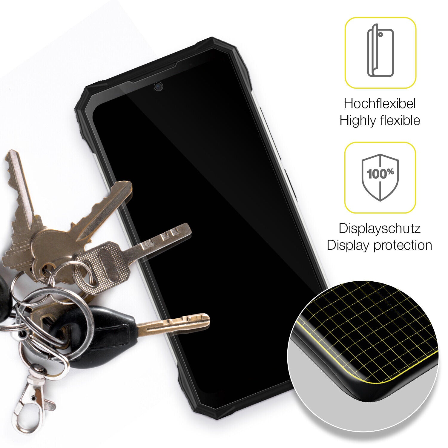 dipos Displayschutz für Doogee S89 Pro, transparente Oberfläche, geringe Dicke und perfekte Passform